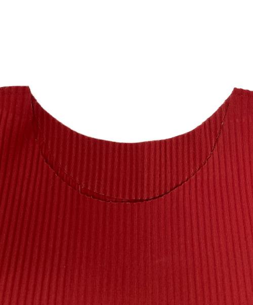 me ISSEY MIYAKE（ミーイッセイ ミヤケ）me ISSEY MIYAKE (ミーイッセイ ミヤケ) プリーツノースリーブワンピース/MI94KH656 レッド サイズ:₋の古着・服飾アイテム