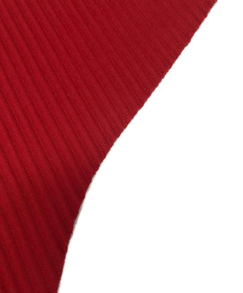 me ISSEY MIYAKE（ミーイッセイ ミヤケ）me ISSEY MIYAKE (ミーイッセイ ミヤケ) ハイネックプリーツカーディガン/MI94KO657 レッド サイズ:₋の古着・服飾アイテム