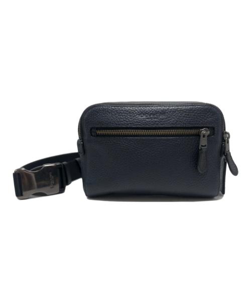 COACH（コーチ）COACH (コーチ) レザーショルダーバッグ ネイビーの古着・服飾アイテム
