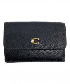 COACHコーチ）の古着「ミニトライフォールド/三つ折り財布」｜ブラック