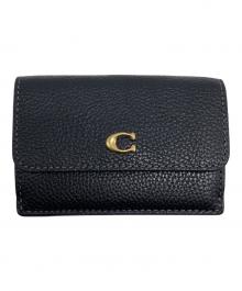 COACH（コーチ）の古着「ミニトライフォールド/三つ折り財布」｜ブラック
