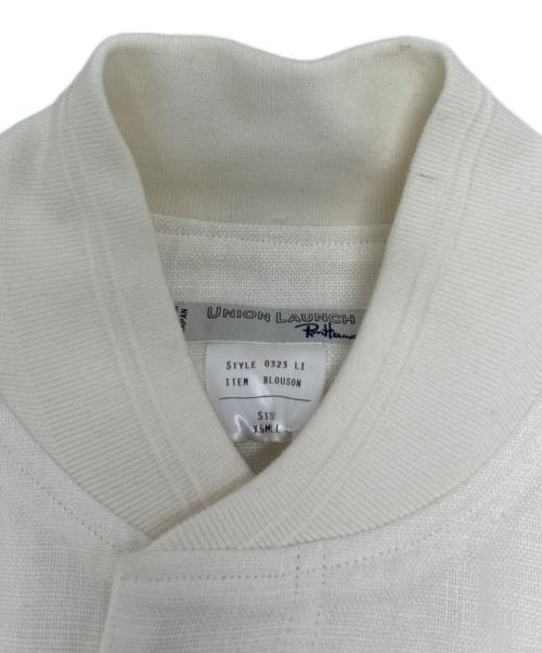 UNION LAUNCH（ユニオンランチ）UNION LAUNCH (ユニオンランチ) Ron Herman (ロンハーマン) 別注Linen Flight Jacket/3710400220 ホワイト サイズ:XSの古着・服飾アイテム