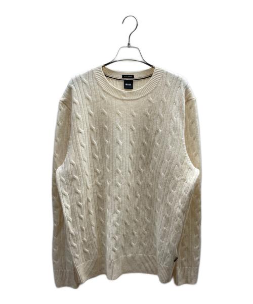 BOSS（ボス）BOSS (ボス) ウールカシミヤニット ホワイト サイズ:XLの古着・服飾アイテム