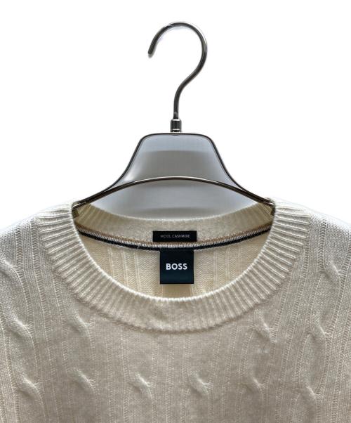 BOSS（ボス）BOSS (ボス) ウールカシミヤニット ホワイト サイズ:XLの古着・服飾アイテム