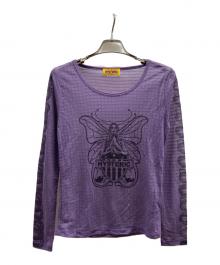 Hysteric Glamour（ヒステリックグラマー）の古着「LAVITATED GIRL Tシャツ/01251CL05」｜パープル
