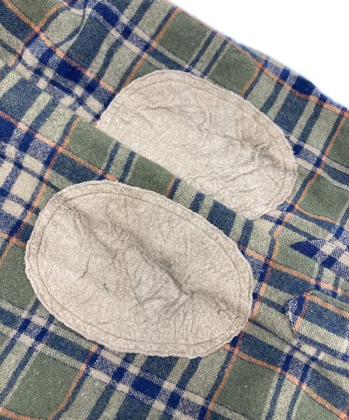 PENDLETON（ペンドルトン）PENDLETON (ペンドルトン) エルボーパッチ付チェックシャツ ネイビー×オリーブ サイズ:Lの古着・服飾アイテム