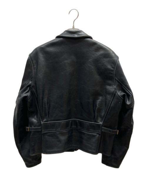 Aero LEATHER（エアロレザー）Aero LEATHER (エアロレザー) ホースハイドハーフベルトレザージャケット ブラック サイズ:38の古着・服飾アイテム