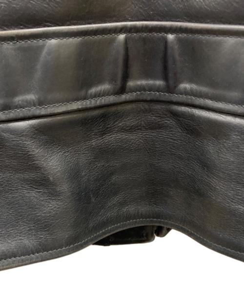 Aero LEATHER（エアロレザー）Aero LEATHER (エアロレザー) ホースハイドハーフベルトレザージャケット ブラック サイズ:38の古着・服飾アイテム