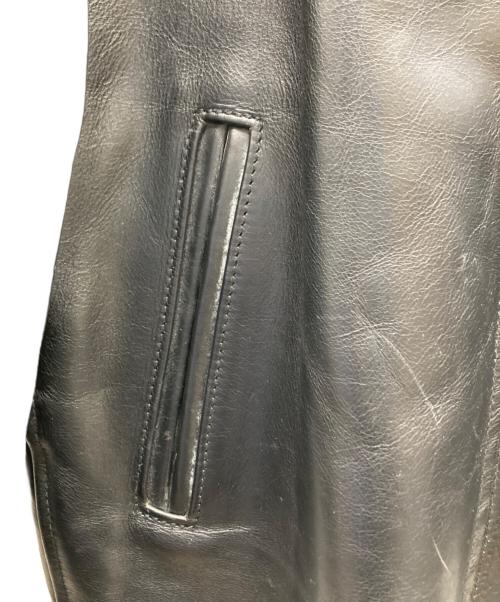 Aero LEATHER（エアロレザー）Aero LEATHER (エアロレザー) ホースハイドハーフベルトレザージャケット ブラック サイズ:38の古着・服飾アイテム