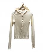 CLANEクラネ）の古着「WOOL RIB HOODED TIGHT TOPS/19105-1152」｜ベージュ
