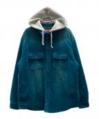 SUPREMEシュプリーム）の古着「Quilted Lined Hooded Velvet Shirt」｜ブルー
