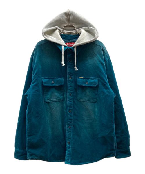 SUPREME（シュプリーム）SUPREME (シュプリーム) Quilted Lined Hooded Velvet Shirt ブルー サイズ:Lの古着・服飾アイテム