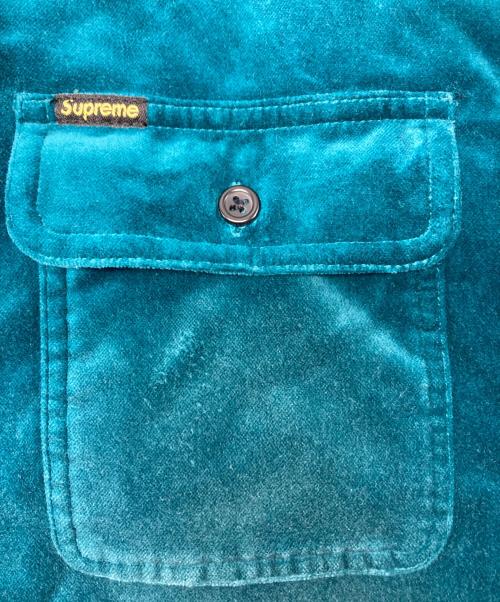 SUPREME（シュプリーム）SUPREME (シュプリーム) Quilted Lined Hooded Velvet Shirt ブルー サイズ:Lの古着・服飾アイテム