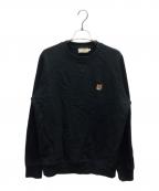 maison kitsuneメゾンキツネ）の古着「SWEAT SHIRT FOX HEAD PATCH / KMM-48630-B」｜ブラック