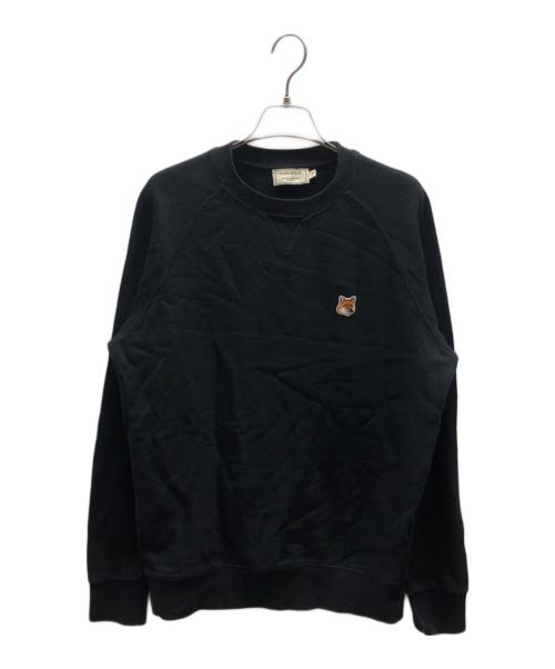maison kitsune（メゾンキツネ）MAISON KITSUNE (メゾンキツネ) SWEAT SHIRT FOX HEAD PATCH / KMM-48630-B ブラック サイズ:Sの古着・服飾アイテム