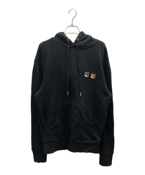 maison kitsune（メゾンキツネ）MAISON KITSUNE (メゾンキツネ) HOODIE DOUBLE FOX HEAD PATCH / EU00353KM0001 ブラック サイズ:Mの古着・服飾アイテム