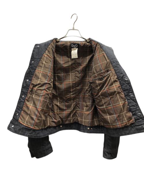 DOLCE & GABBANA（ドルチェ＆ガッバーナ）DOLCE & GABBANA (ドルチェ＆ガッバーナ) レザー切替ジャケット ブラック サイズ:30/44の古着・服飾アイテム