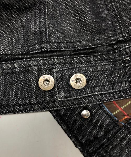 DOLCE & GABBANA（ドルチェ＆ガッバーナ）DOLCE & GABBANA (ドルチェ＆ガッバーナ) レザー切替ジャケット ブラック サイズ:30/44の古着・服飾アイテム