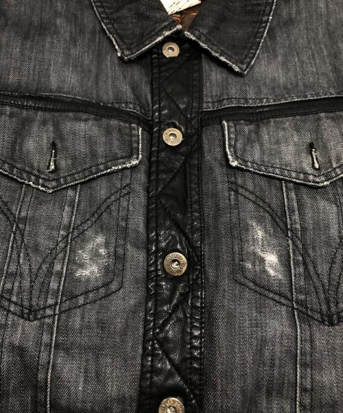 DOLCE & GABBANA（ドルチェ＆ガッバーナ）DOLCE & GABBANA (ドルチェ＆ガッバーナ) レザー切替ジャケット ブラック サイズ:30/44の古着・服飾アイテム