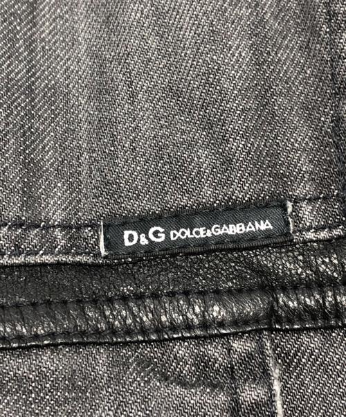 DOLCE & GABBANA（ドルチェ＆ガッバーナ）DOLCE & GABBANA (ドルチェ＆ガッバーナ) レザー切替ジャケット ブラック サイズ:30/44の古着・服飾アイテム