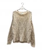 UNUSEDアンユーズド）の古着「Gourd pattern hand-knitted crewneck sweater」｜ホワイト