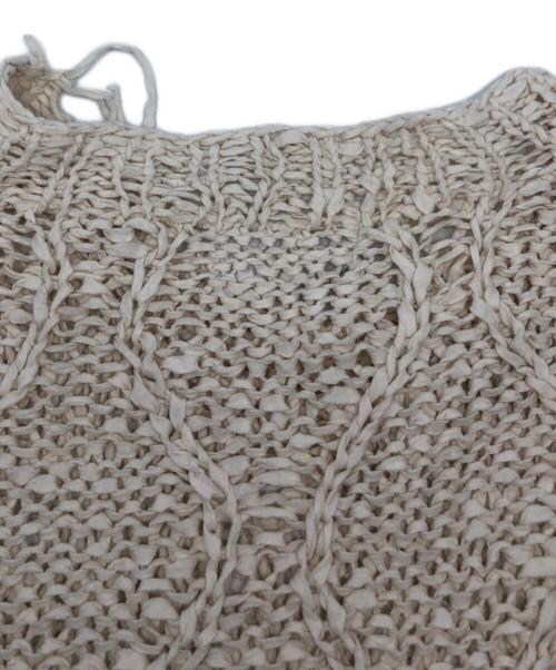 UNUSED（アンユーズド）UNUSED (アンユーズド) Gourd pattern hand-knitted crewneck sweater ホワイト サイズ:3の古着・服飾アイテム