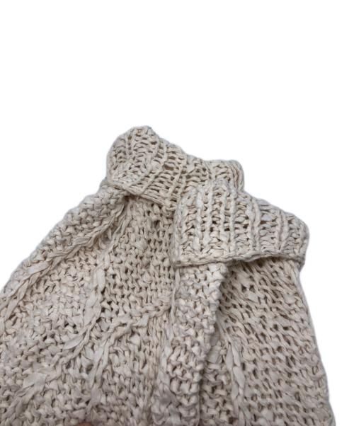 UNUSED（アンユーズド）UNUSED (アンユーズド) Gourd pattern hand-knitted crewneck sweater ホワイト サイズ:3の古着・服飾アイテム