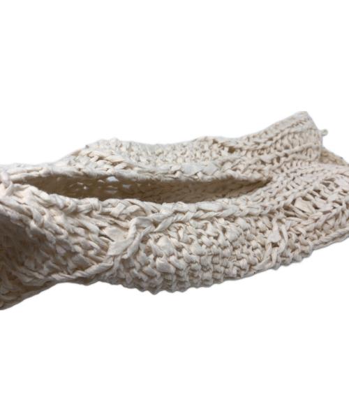 UNUSED（アンユーズド）UNUSED (アンユーズド) Gourd pattern hand-knitted crewneck sweater ホワイト サイズ:3の古着・服飾アイテム