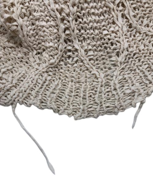 UNUSED（アンユーズド）UNUSED (アンユーズド) Gourd pattern hand-knitted crewneck sweater ホワイト サイズ:3の古着・服飾アイテム