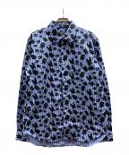 COMME des GARCONS HOMME DEUXコムデギャルソン オム ドゥ）の古着「Light Blue Stripe Shirt With Layered Letter Print/DR-B040」｜スカイブルー