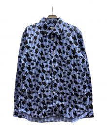 COMME des GARCONS HOMME DEUX（コムデギャルソン オム ドゥ）の古着「Light Blue Stripe Shirt With Layered Letter Print/DR-B040」｜スカイブルー