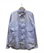 COMME des GARCONS HOMME DEUXコムデギャルソン オム ドゥ）の古着「Blue Stripe Trucker Panel Shirt/DR-B024」｜スカイブルー