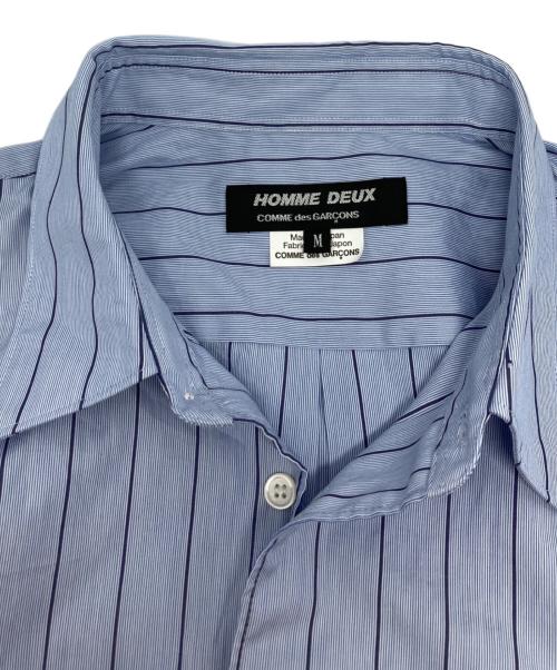 COMME des GARCONS HOMME DEUX（コムデギャルソン オム ドゥ）COMME des GARCONS HOMME DEUX (コムデギャルソン オム ドゥ) Blue Stripe Trucker Panel Shirt/DR-B024 スカイブルー サイズ:Mの古着・服飾アイテム