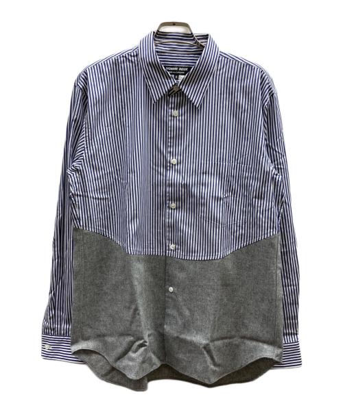 COMME des GARCONS HOMME DEUX（コムデギャルソン オム ドゥ）COMME des GARCONS HOMME DEUX (コムデギャルソン オム ドゥ) 切り替えストライプシャツ/DR-B030 ネイビー サイズ:Mの古着・服飾アイテム