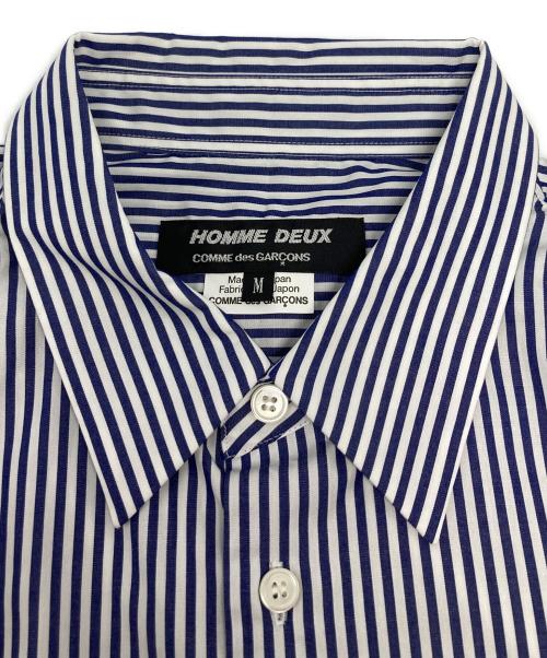 COMME des GARCONS HOMME DEUX（コムデギャルソン オム ドゥ）COMME des GARCONS HOMME DEUX (コムデギャルソン オム ドゥ) 切り替えストライプシャツ/DR-B030 ネイビー サイズ:Mの古着・服飾アイテム