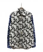 COMME des GARCONS HOMME DEUXコムデギャルソン オム ドゥ）の古着「袖切り替え柄シャツ/DR-B041」｜ブラック×ホワイト×ブルー