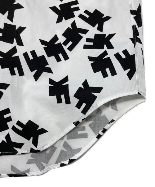COMME des GARCONS HOMME DEUX（コムデギャルソン オム ドゥ）COMME des GARCONS HOMME DEUX (コムデギャルソン オム ドゥ) 袖切り替え柄シャツ/DR-B041 ブラック×ホワイト×ブルー サイズ:Mの古着・服飾アイテム