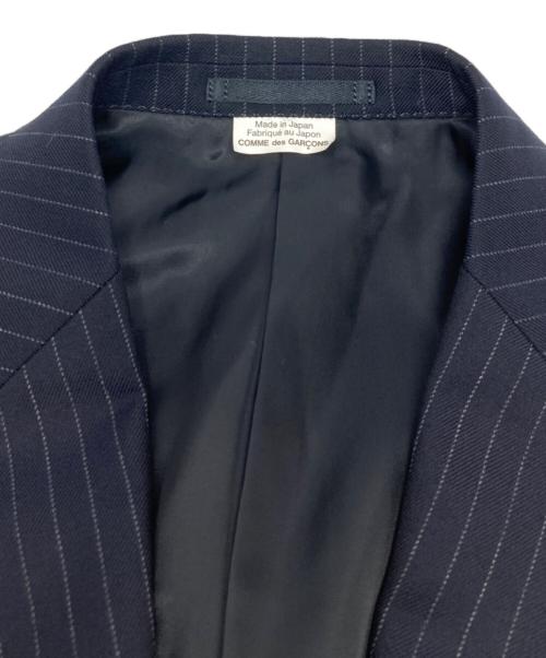 COMME des GARCONS HOMME DEUX（コムデギャルソン オム ドゥ）COMME des GARCONS HOMME DEUX (コムデギャルソン オム ドゥ) ストライプカシミア混ジャケット/DR-J021 ネイビー サイズ:Mの古着・服飾アイテム