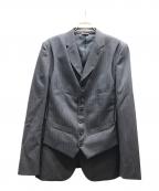 COMME des GARCONS HOMME DEUXコムデギャルソン オム ドゥ）の古着「ドビーストライプ柄ウールジャケット/DR-J044」｜グレー