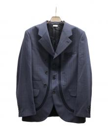 COMME des GARCONS HOMME DEUX（コムデギャルソン オム ドゥ）の古着「ウールストライプデザインジャケット/DR-J033」｜ネイビー