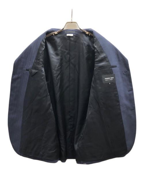 COMME des GARCONS HOMME DEUX（コムデギャルソン オム ドゥ）COMME des GARCONS HOMME DEUX (コムデギャルソン オム ドゥ) ウールストライプデザインジャケット/DR-J033 ネイビー サイズ:Mの古着・服飾アイテム