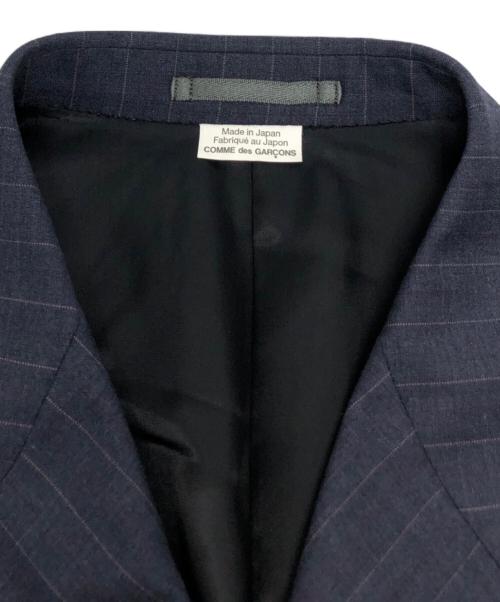 COMME des GARCONS HOMME DEUX（コムデギャルソン オム ドゥ）COMME des GARCONS HOMME DEUX (コムデギャルソン オム ドゥ) ウールストライプデザインジャケット/DR-J033 ネイビー サイズ:Mの古着・服飾アイテム