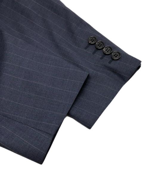 COMME des GARCONS HOMME DEUX（コムデギャルソン オム ドゥ）COMME des GARCONS HOMME DEUX (コムデギャルソン オム ドゥ) ウールストライプデザインジャケット/DR-J033 ネイビー サイズ:Mの古着・服飾アイテム