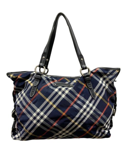 BURBERRY BLUE LABEL（バーバリー ブルー レーベル）BURBERRY BLUE LABEL (バーバリー ブルー レーベル) ノバチェックトートバッグ ネイビーの古着・服飾アイテム