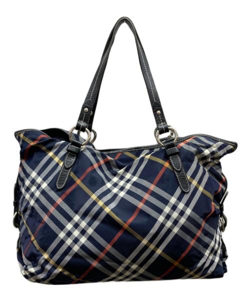 BURBERRY BLUE LABEL（バーバリー ブルー レーベル）BURBERRY BLUE LABEL (バーバリー ブルー レーベル) ノバチェックトートバッグ ネイビーの古着・服飾アイテム