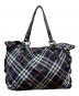 BURBERRY BLUE LABEL (バーバリー ブルー レーベル) ノバチェックトートバッグ ネイビー：15000円