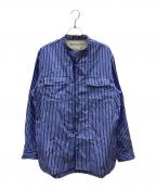 WHITE MOUNTAINEERINGホワイトマウンテ二アニング）の古着「THOMAS MASON STRIPE CHINA SHIRT / WM2271110」｜ブルー