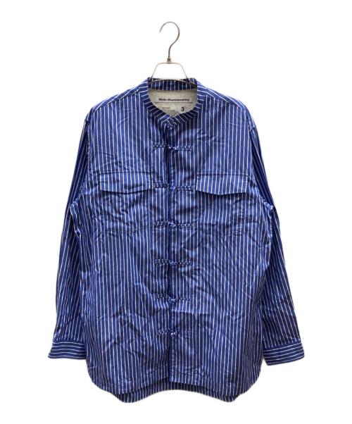 WHITE MOUNTAINEERING（ホワイトマウンテ二アニング）WHITE MOUNTAINEERING (ホワイトマウンテ二アニング) THOMAS MASON STRIPE CHINA SHIRT / WM2271110 ブルー サイズ:3の古着・服飾アイテム