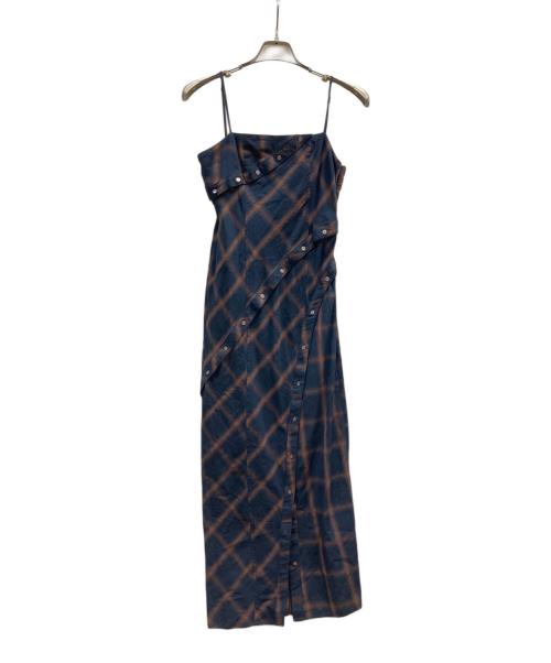 MAISON SPECIAL（メゾンスペシャル）MAISON SPECIAL (メゾンスペシャル) Button Slit Checkered Camisole Maxidresses/21242265301 ネイビー サイズ:36の古着・服飾アイテム