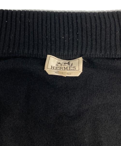 HERMES（エルメス）HERMES (エルメス) カシミヤジップアップニット ブラック サイズ:Lの古着・服飾アイテム